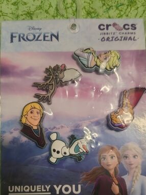 CROCS Disney Frozen Character Jibbitz Charms - Blue, White, Purple, Brown